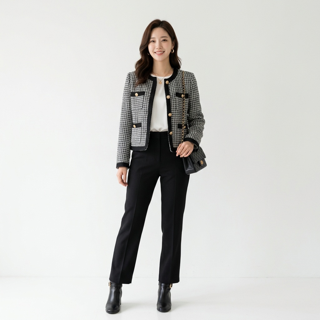 크롭 트위드 자켓