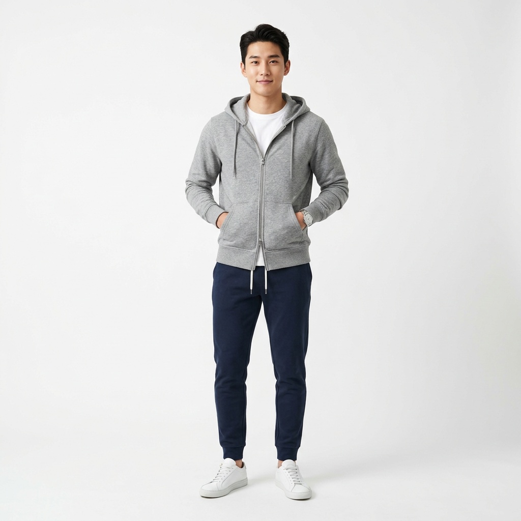 후드 집업 스웻셔츠