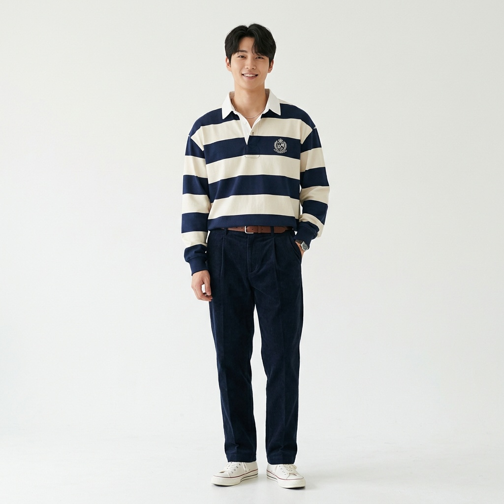 오버핏 럭비 셔츠