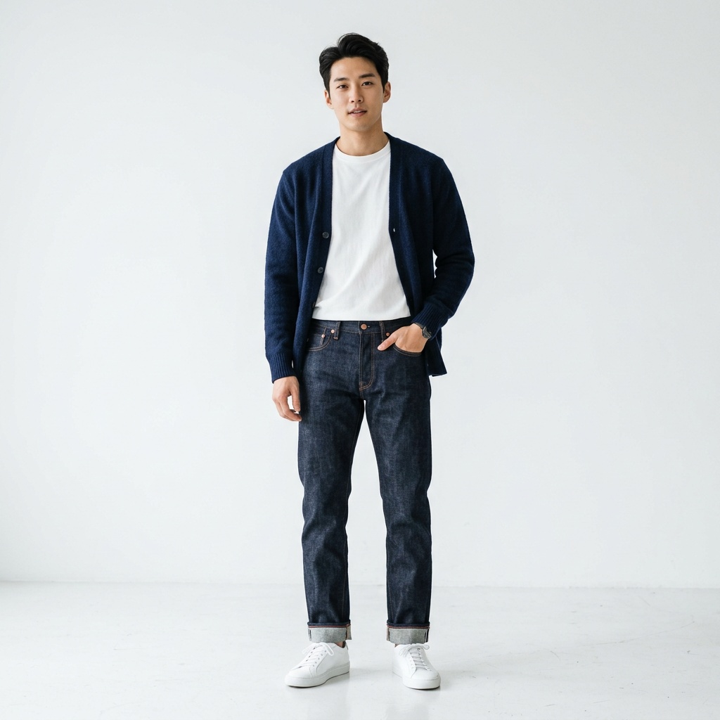 셀비지 스트레이트 데님