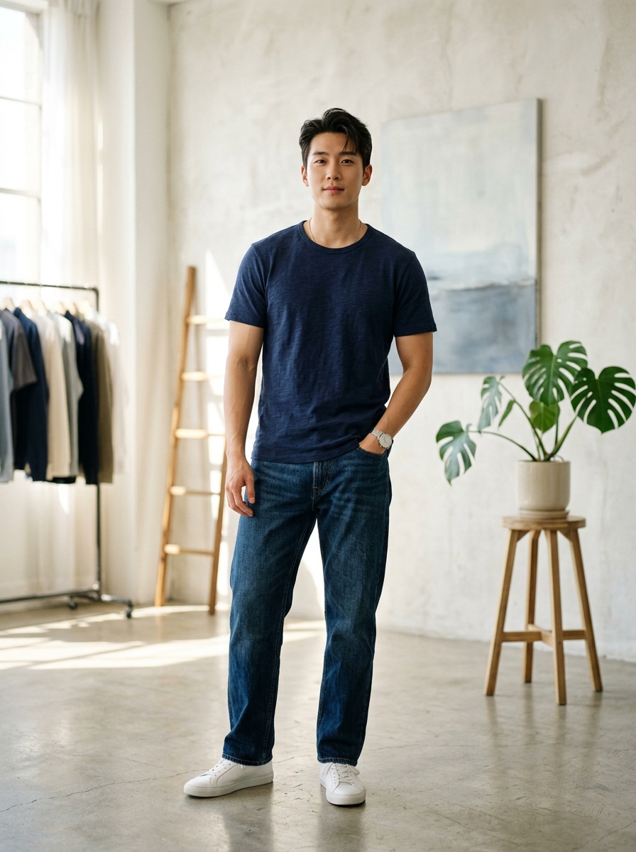 슬럽 라운드넥 티셔츠