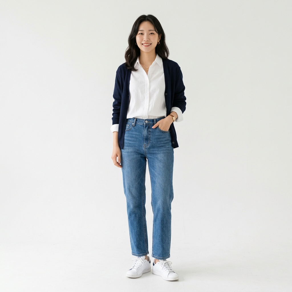 데님 스트레이트 팬츠