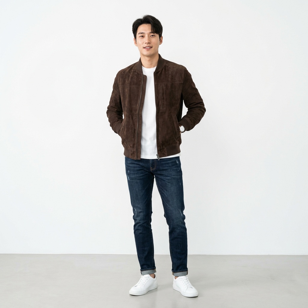 스웨이드 봄버 자켓