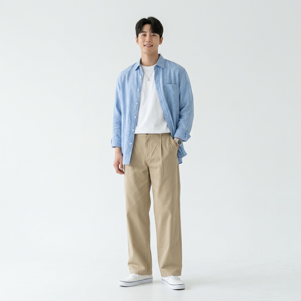 와이드 핏 치노 팬츠